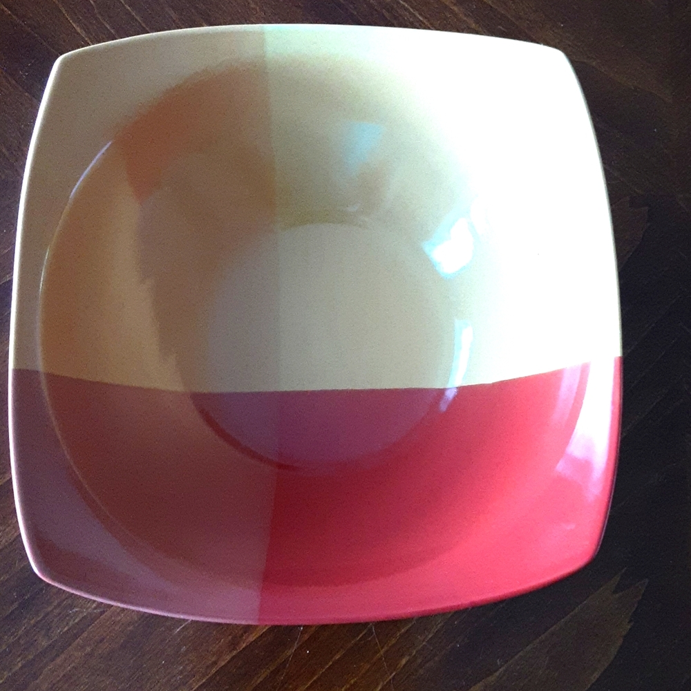 Color block serving bowl